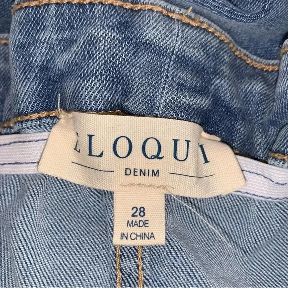 Eloquii Wide Leg Jeans Paperbag High Waist Plus Sz 28 Medium Wash Denim Pants - Picture 6 of 9